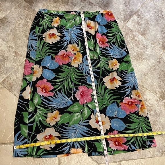 Emma James Floral Tropical A Line Vintage Maxi Skirt Plus Size 18 W Polyester - Picture 5 of 9